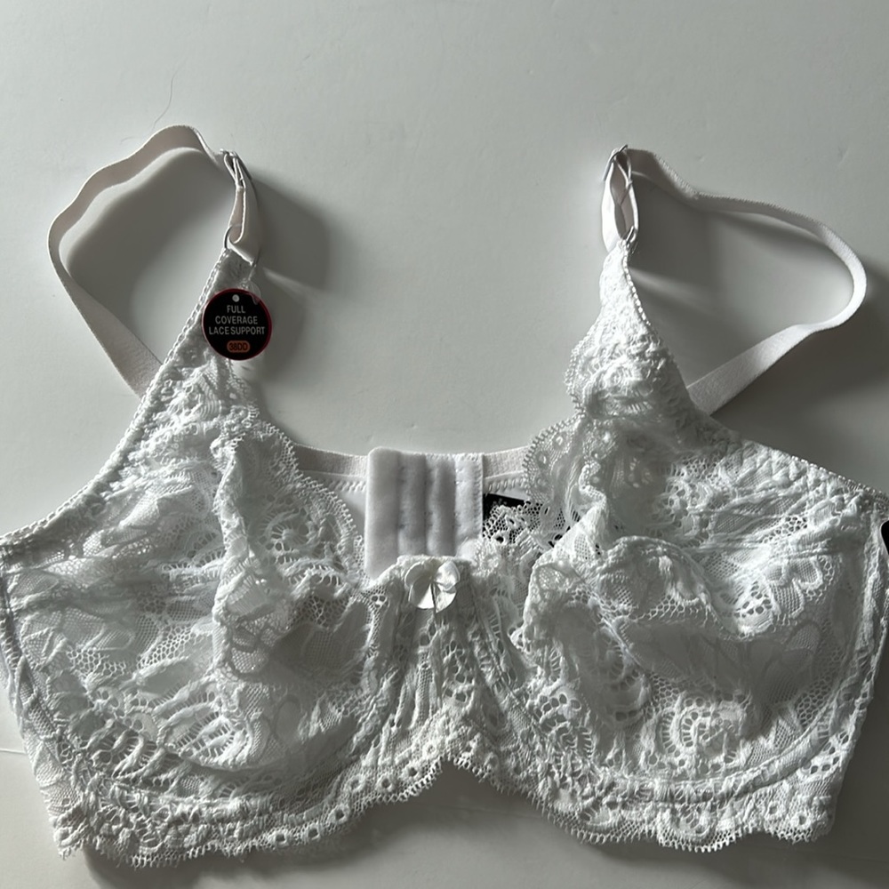 NWT Rene Rofe Lace full coverage bra 38DD White - Picture 4 of 10
